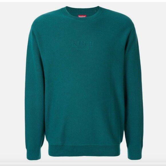 Supreme Crewneck Sweatshirt Long Sleeve Cotton Logo Mens Medium
